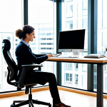 Home 5 에르고노믹 가구의 인체공학적 이론 - Ergonomic Workspace**
"A bright, modern office space featuring a fully adjustable ergonomic chair a...