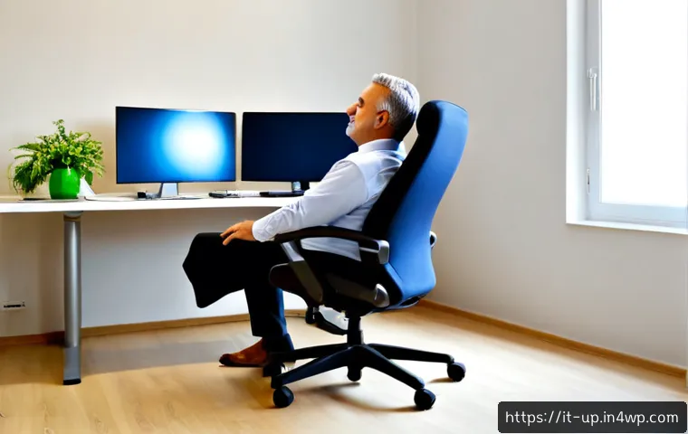 Home 15 에르고노믹 가구의 과학적 근거 - Photorealistic ergonomic home office in a bright Italian apartment, middle-aged Italian professional...